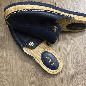 Michael Kors Dark Blue Leather Espadrilles